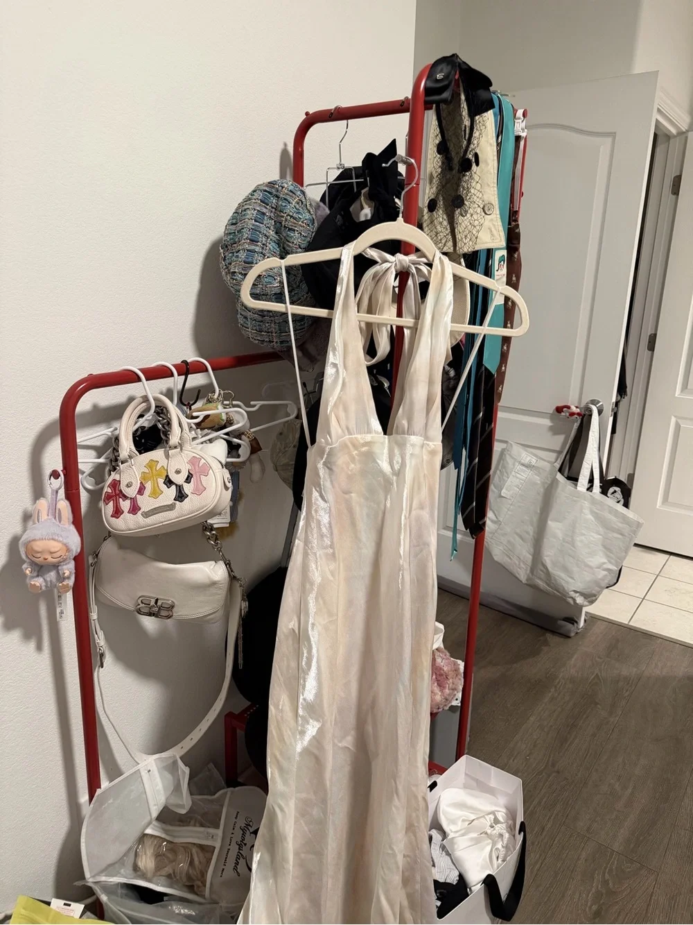 ZARA ivory satin maxi dress 🤍